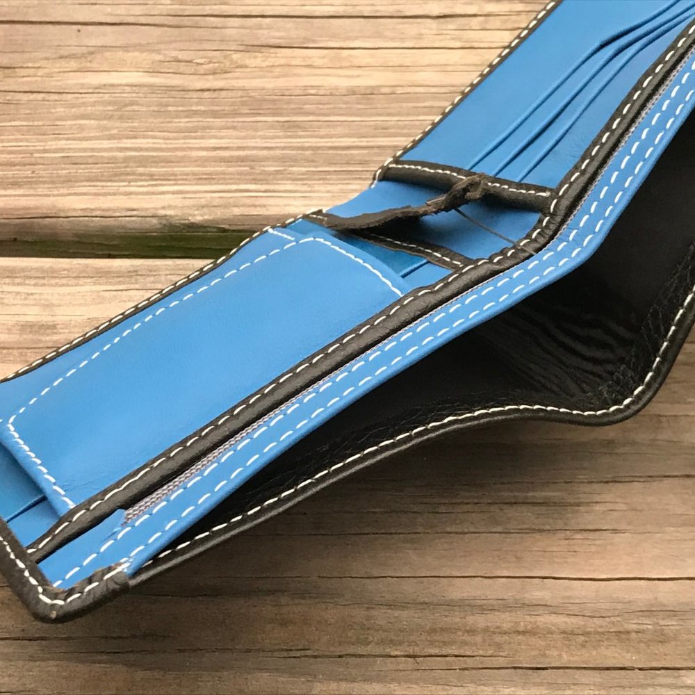 Father day Wallet Blue/Black Men Card Holder Bifol - Picture 7 of 11